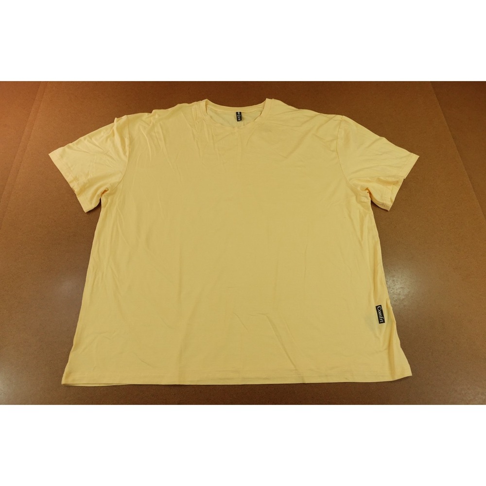 Comfrt Adult Size 3XL Pale Yellow Soft Short Sleeve Crew Neck T-Shirt New